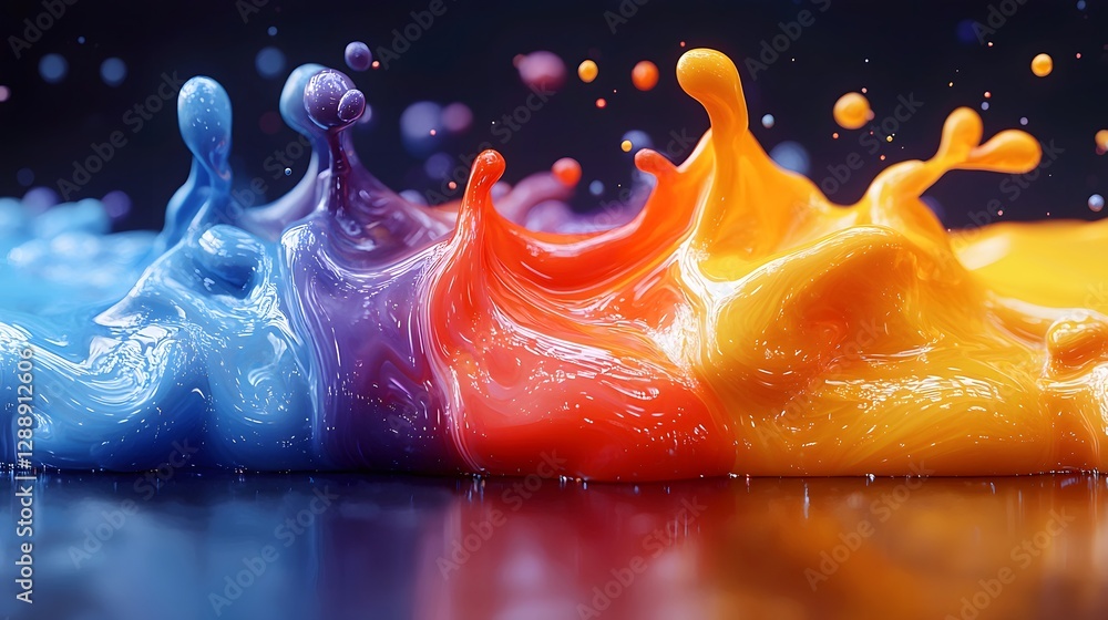 Aufkleber Colorful Paint Splashes Creating Dynamic Patterns and Texture