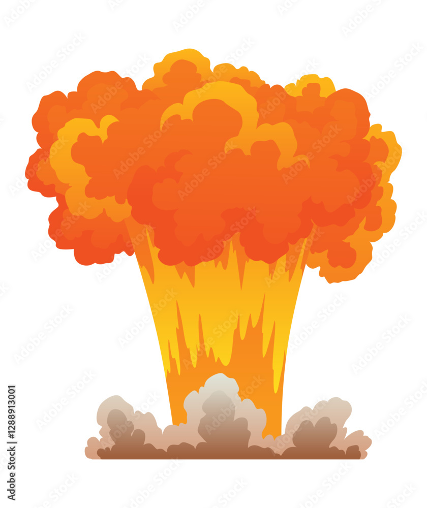 Poster explosion animation. animation for game of the explosion effect. cartoon animation for game. explodi