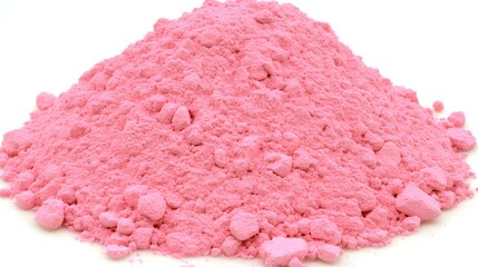 Fine Pink Powder Pile with Bright Color and Soft Texture on a Clean White Background