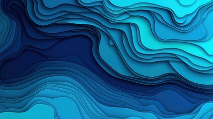 Abstract Blue Waves in Smooth Layered Design for Creative Projects