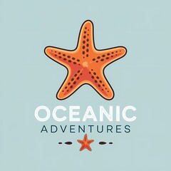 Oceanic Adventures Logo Design with Orange Starfish Icon