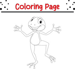 Cute Frog coloring page. animal coloring book page for kids