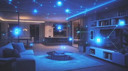 Modern home indoor everything is interconnected