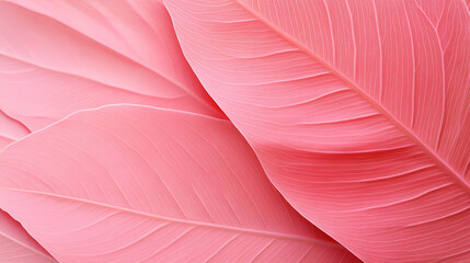 Obraz premium Close-up of vibrant pink leaves showcasing intricate textures and patterns.