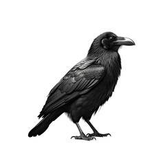 Isolated Raven Standing