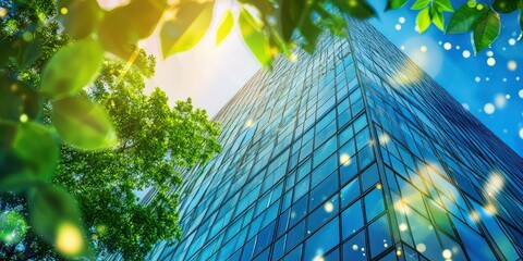 Green corporate initiatives integrating smart building technology.