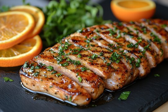 Perfectly pan-seared tender sous vide duck breast gourmet kitchen food photography culinary art close-up high fidelity flavor