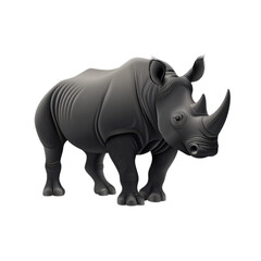 Obraz premium 3D vector icon of . Black rhino isolated on transparency background