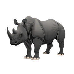 Obraz premium 3D vector icon of . Black rhino isolated on transparency background