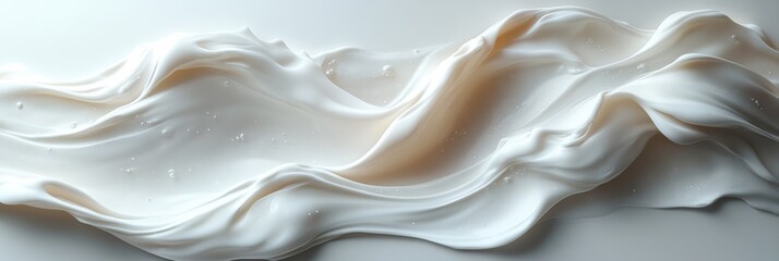 Fototapeta premium Smooth and creamy texture of whipped substance artfully spread for advertising layouts