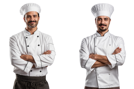 Group of chefs in uniform isolated on transparent background