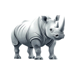 Fototapeta premium 3D vector icon of Rhinoceros isolated on transparency background