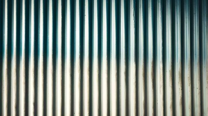 Obraz premium Vertical Blue Striped Pattern with Gradient and Textured Surface Resembling Industrial Corrugated Material