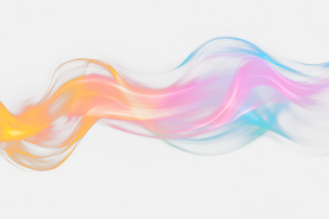 Abstract colorful smoke wave on Transparent .