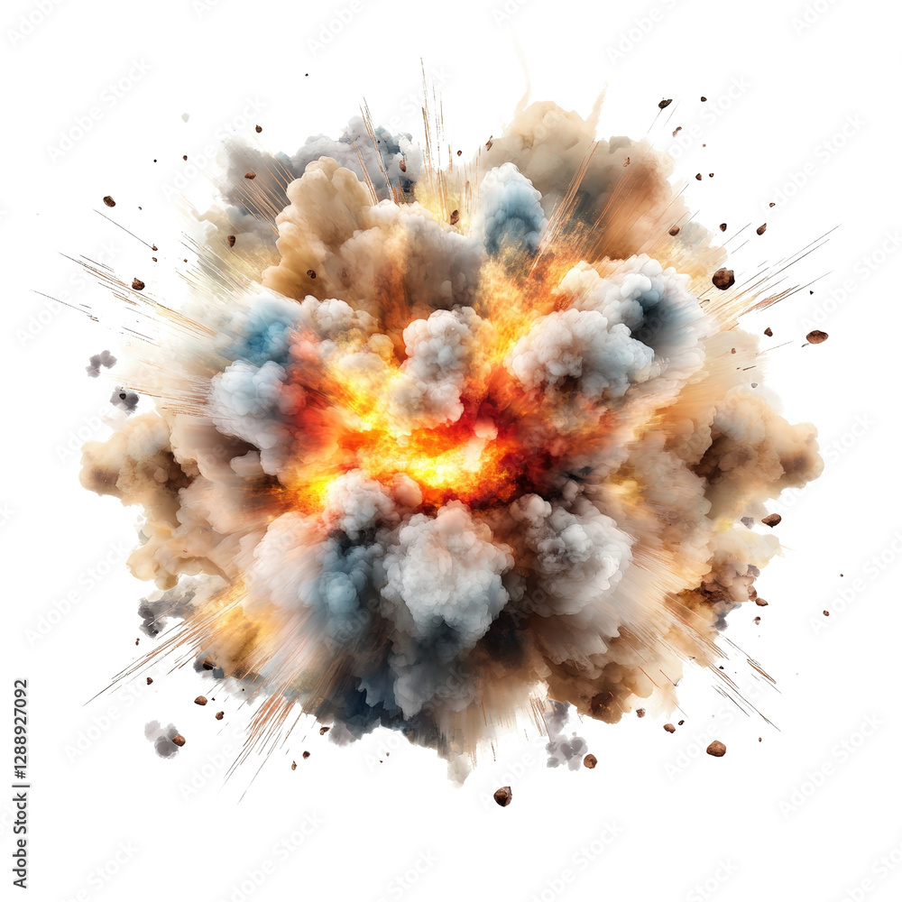 Poster colorful smoke explosion on a black background showcasing vibrant hues and dynamic movement isolated