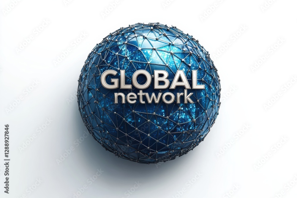 Aufkleber creative vector graphic design featuring a 3d globe representing a global network