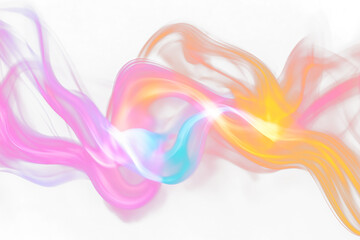 Abstract colorful smoke swirls on Transparent  background.