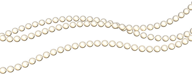 Pearl necklace over a transparent background. 3D render.