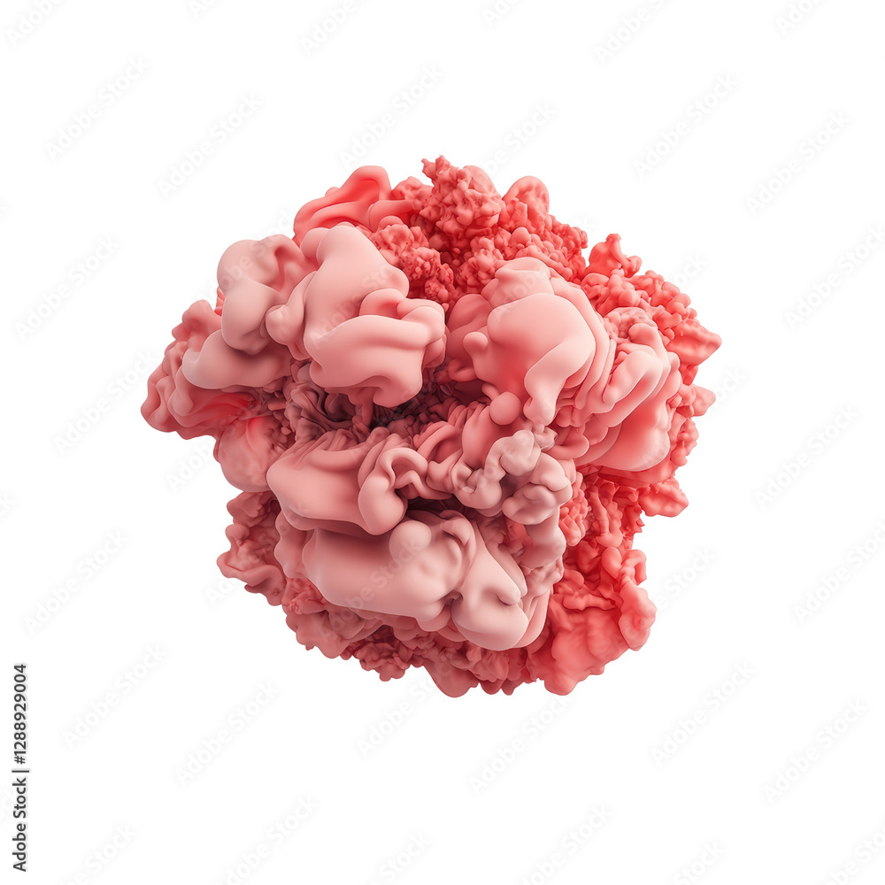 Poster pink substance floating in the air with soft focus background and abstract texture isolated on trans