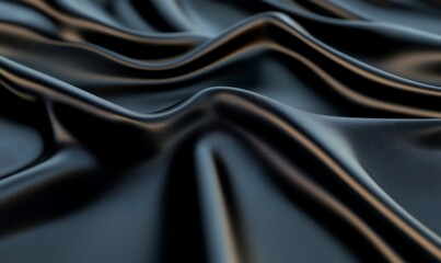 Obraz premium Smooth, dark fabric with elegant waves and folds.