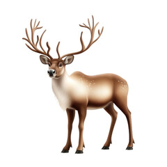 Obraz premium 3D vector icon of Reindeer (Caribou) isolated on transparency background