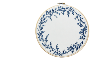 Embroidery hoop on transparent or white background,png