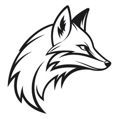 fox head logo vector template business logo concept silhouette