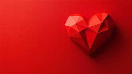 Heart emoji minimal flat design in bright red color isolate other color background