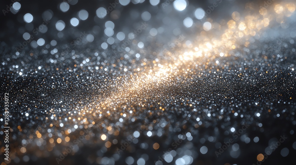 Poster sparkling glitter texture background with golden light abstract design