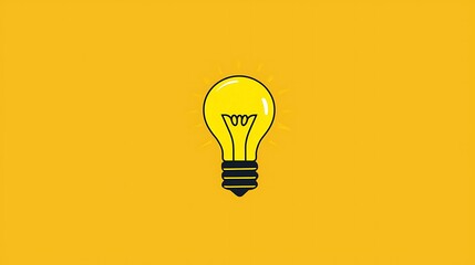 Light bulb emoji minimal flat design representing a great idea isolate other color background