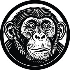 Obraz premium monkey head silhouette 