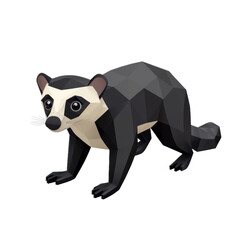 3D vector icon of Civet isolated on transparency background