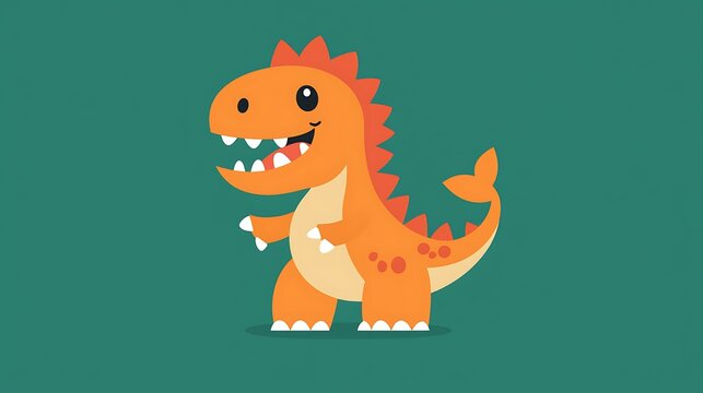 A dinosaur emoji on a earthy green background, minimal flat design, isolated