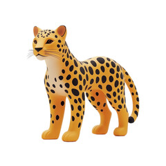 3D vector icon of Amur leopard isolated on transparency background