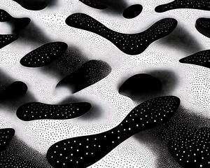 Obraz premium Abstract Black and White Organic Forms