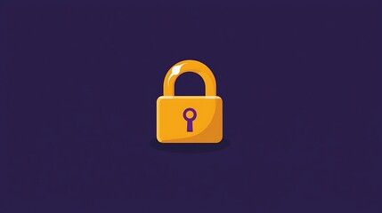 A lock emoji on a deep purple background, minimal flat design, isolated