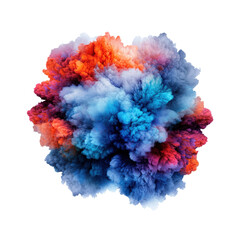 Fototapeta premium Colorful smoke cloud in various shades creating an abstract background for creative projects isolated on transparent background..