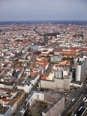 Fototapeta premium View from above of Berlin's city centre in spring 2015