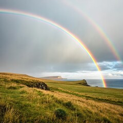 Naklejka premium rainbow over the river