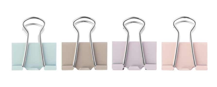 Collection of Colorful Paper Clip cutout, full depth of field.