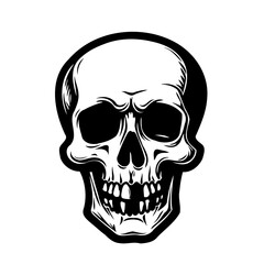 Stylized Skull Illustration with Bold Outlines