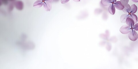 Romantic Pastel Spring Background. Soft lilac flowers on a light background
