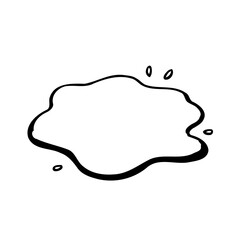 Abstract Ink Blob Illustration on White
