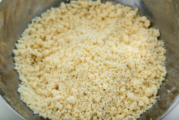 Shortbread crumbs mixed with butter
