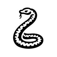 Stylized Silhouette of Coiled Serpent Design