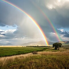 Naklejka premium rainbow over the river