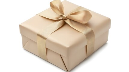 Obraz premium Elegant Gift Box Wrapped in Gold Ribbon for Special Occasions and Celebrations