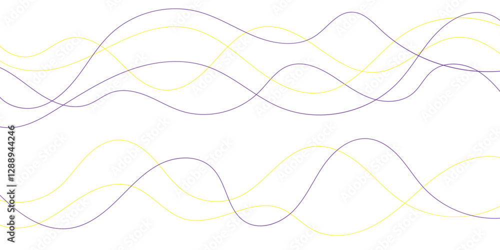 Aufkleber this image features a captivating abstract design of overlapping, flowing wave patterns in yellow an