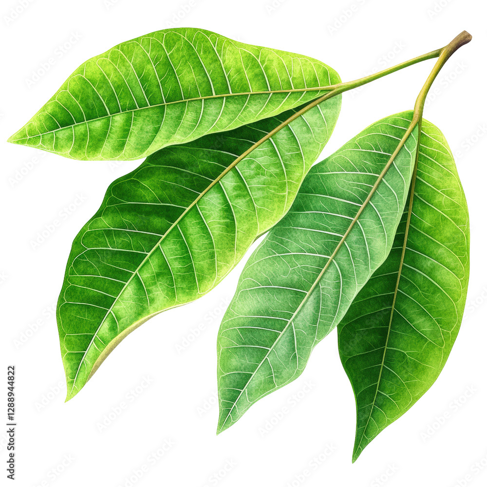 Poster close up of a green leaf with white veins showcasing intricate texture and natural patterns in detai