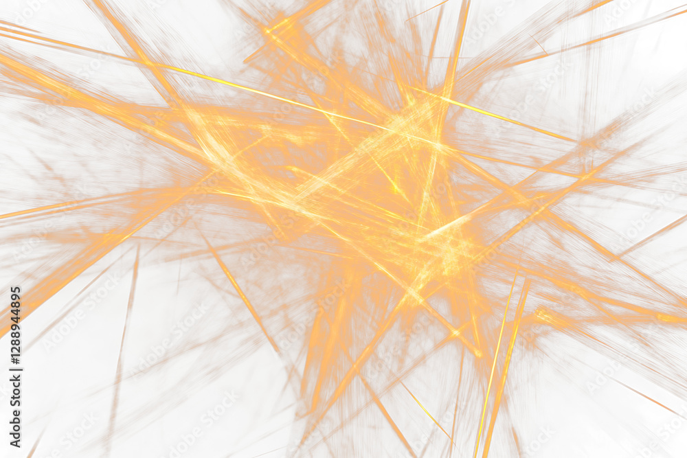 Poster abstract fiery orange lines on transparent background.